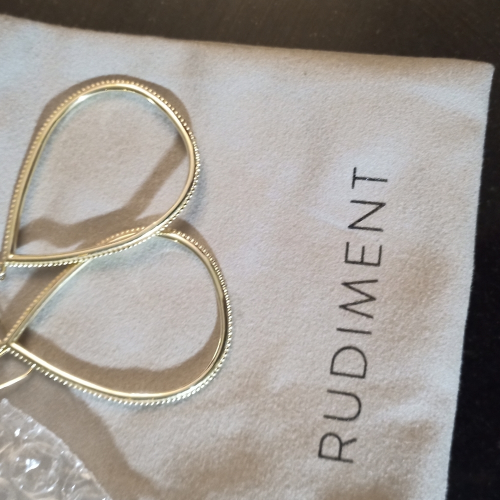 Rudiment white gold studded hoop earrings